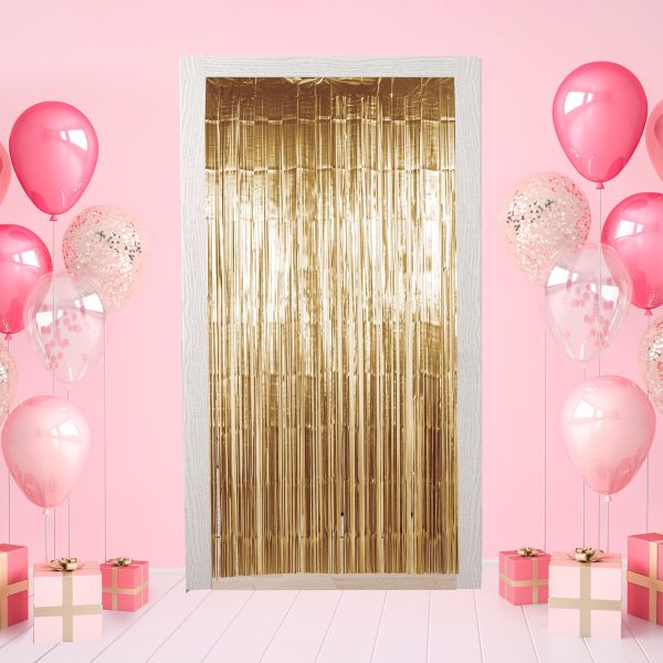 Занавес праздничный Дождик 100х200 см, 01-золотой, матовый, Boomzee GBZ-07