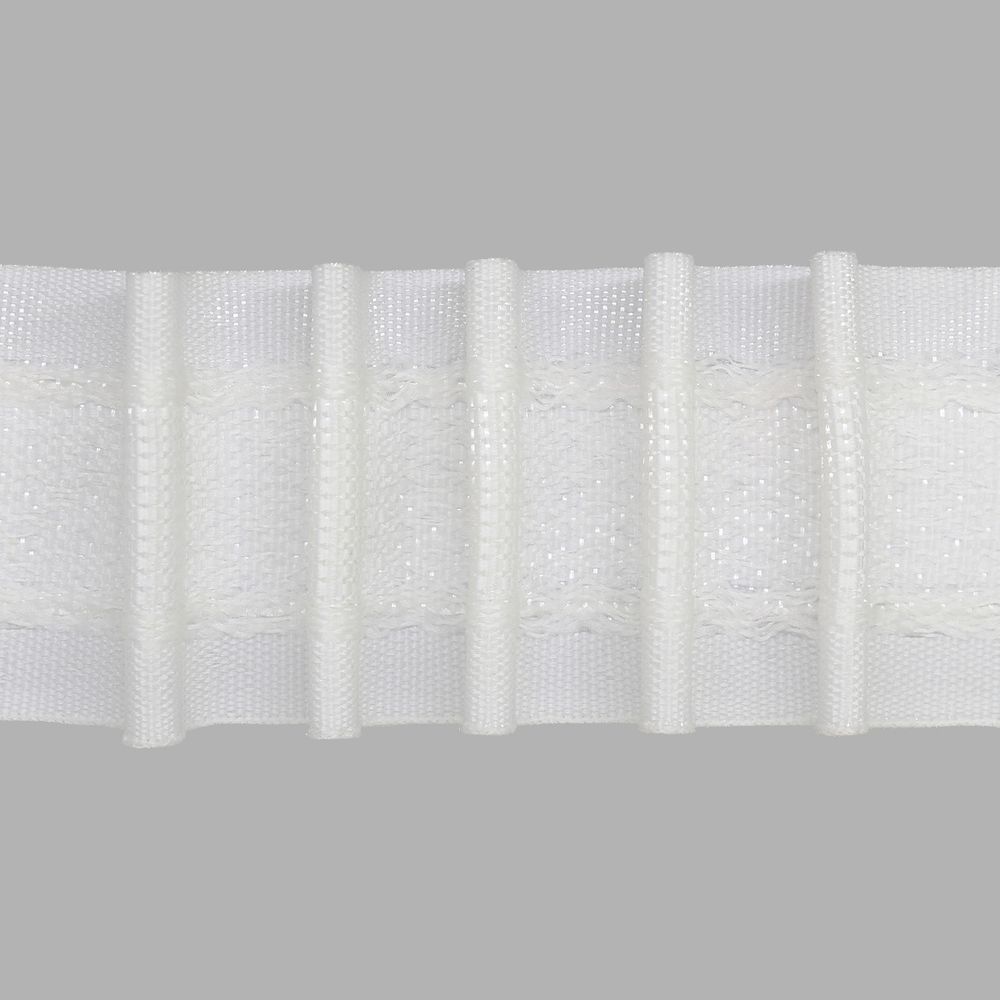 Лента (тесьма) шторная: сборка параллельная (1:2) 40 мм / 100 метров, S090432