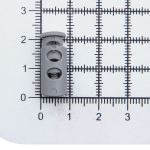 Фиксатор (зажим) для шнура пластик 2 отв., ⌀4.0 мм, 9х22 мм, цилиндр, ПП, св.серый, 100 шт