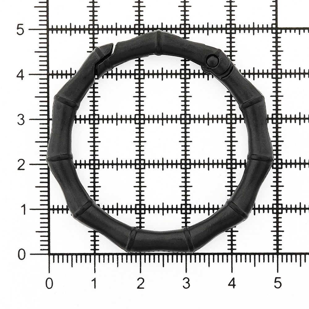 Карабин металл кольцо ⌀38 мм, декоративный, черный матовый, MB_2231, 6 шт