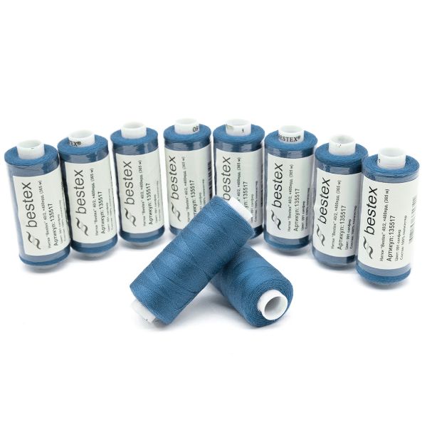 Нитки швейные бытовые Bestex 40/2, 365 м (400 ярд) / 10 кат., 091 сапфир