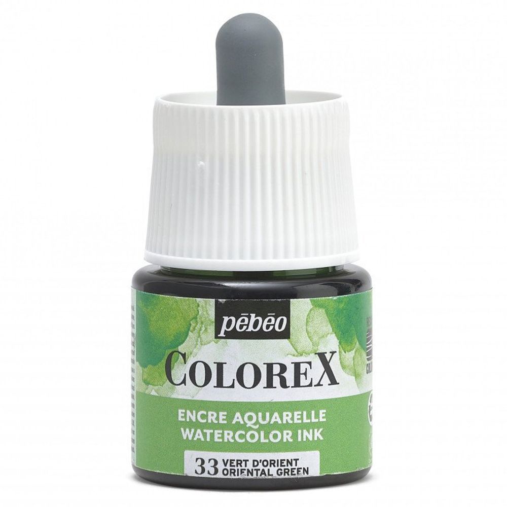 Краска акварель акварельные чернила Colorex 45 мл, зеленый восточный, Pebeo 417033