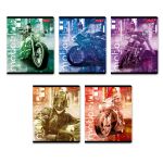 Тетрадь ученическая общая, глянцевая ламинация, A5+ 48 л. на скобе 65 г/м², белизна 100%, 10 шт, клетка в термоусадочной пленке, 000734 Мотогонщик, Светоч 48ТЕТк-004