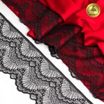 Кружево эластичное (стрейч) 100 мм, 30239/N, цв.170 черный уп.25м, Kruzhevo