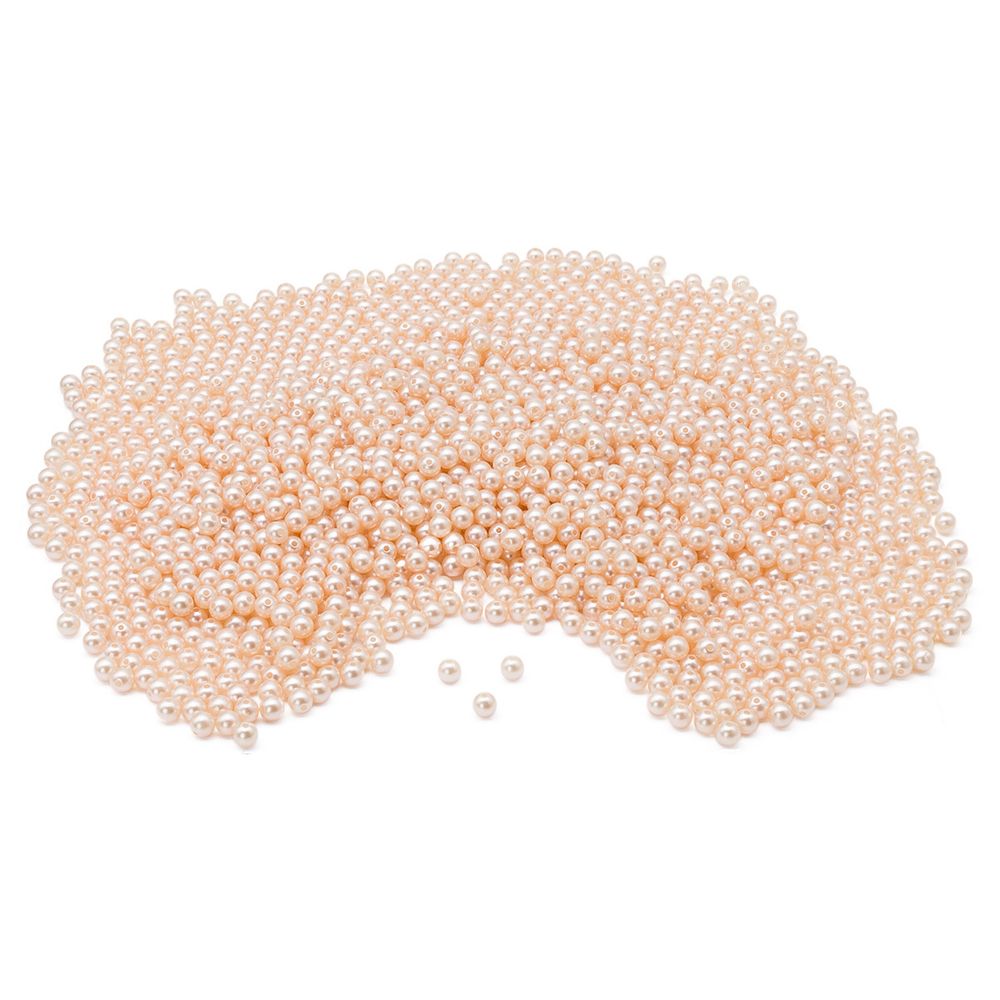 Бусины пластик под жемчуг ⌀8 мм, 500 г, цветные, круглые, A42 молочный, Astra&Craft, LY-264