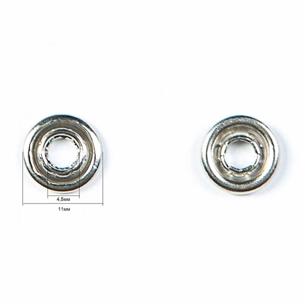 Часть кнопки рубашечной ⌀11 мм (B-часть), никель, 100 шт, S090524, BIG