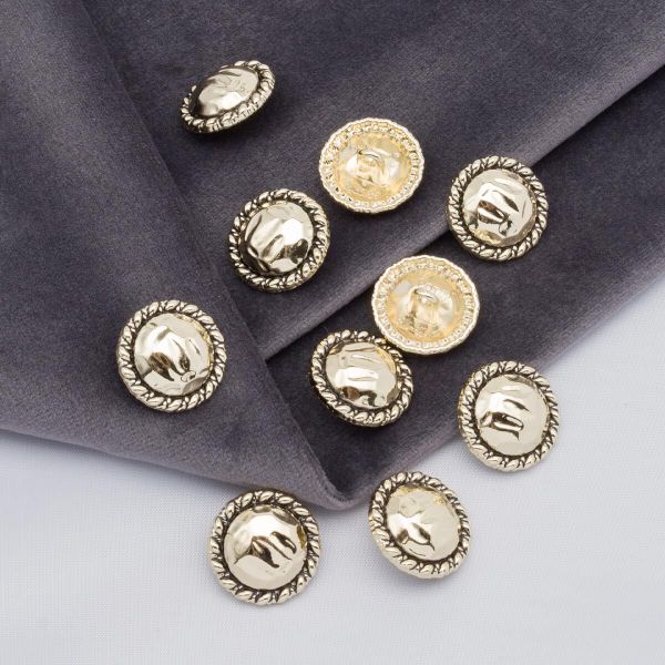 Пуговицы на ножке 28L=18 мм, металл, Gold (золотой), 10 шт, MP01