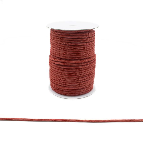 Шнур бумажный для крафт-пакетов ⌀5.0 мм, 100 м, PR009 бордовый