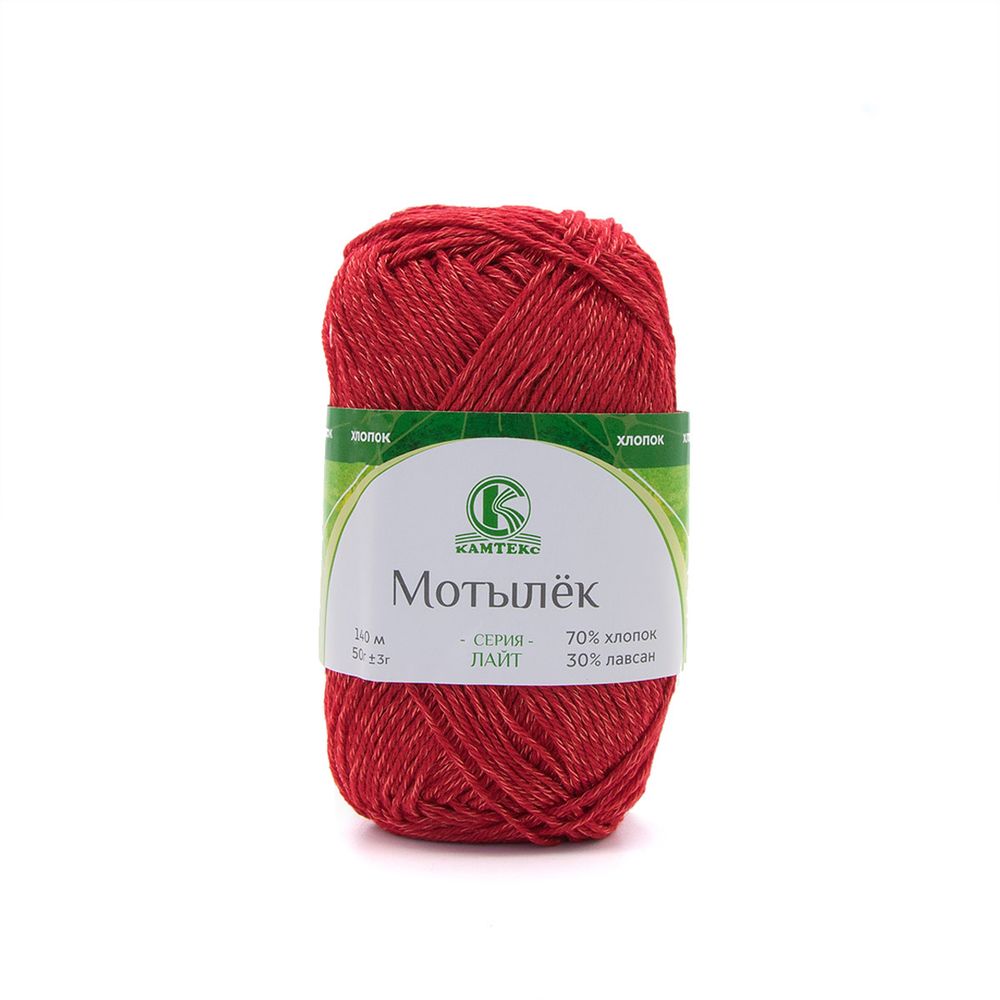 Пряжа Камтекс Мотылек / уп.5 мот. по 50 г, 140 м, 046 красный