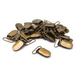 Клипса для подтяжек гладкая 25.0 мм, сталь (антик), 20 шт