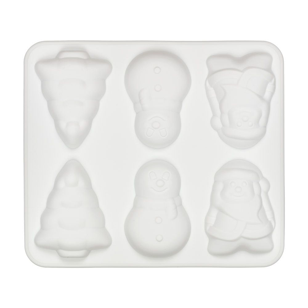 Форма силиконовая для пирожных 30.2х26х2.5 см, новогодняя -6 ячеек, S-Chief SPC-0324