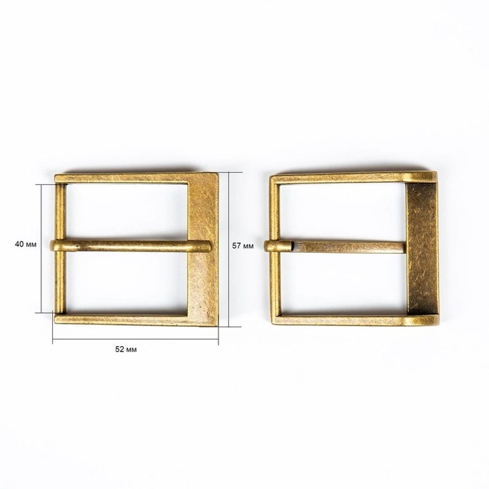 Пряжка ременная металл 40 мм латунь, металл, 2 шт, BIG