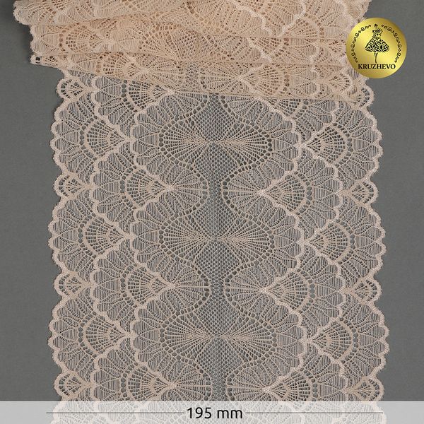 Кружево бельевое эластичное 195 мм / 3 м, 8034 цв.L168 серебристый пион, Kruzhevo