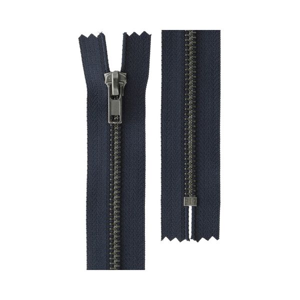 Молния металл Т5 (5 мм) 1 зам., н/раз., 18 см, черн.никель, 318 т.синий, ZIP 5B Gamma, 10 шт