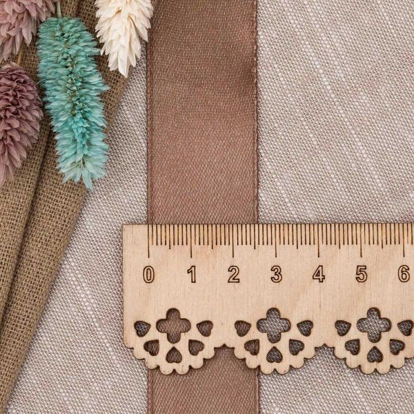 Лента атласная 1-сторонняя 25.0 мм / 22.86±1 метров, 075 серо-коричневый, Globus