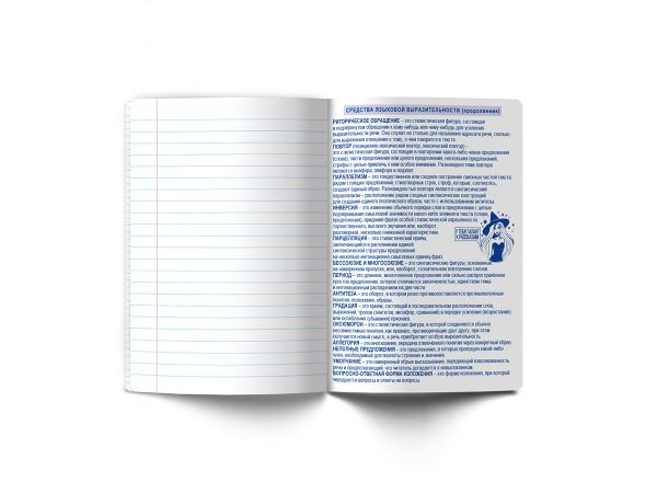 Тетрадь со справочным материалом Ковен тайных знаний, A5+ 48 л. на скобе 65 г/м², белизна 100%, 10 шт, линия, 00857 Литература, Светоч 48Т6