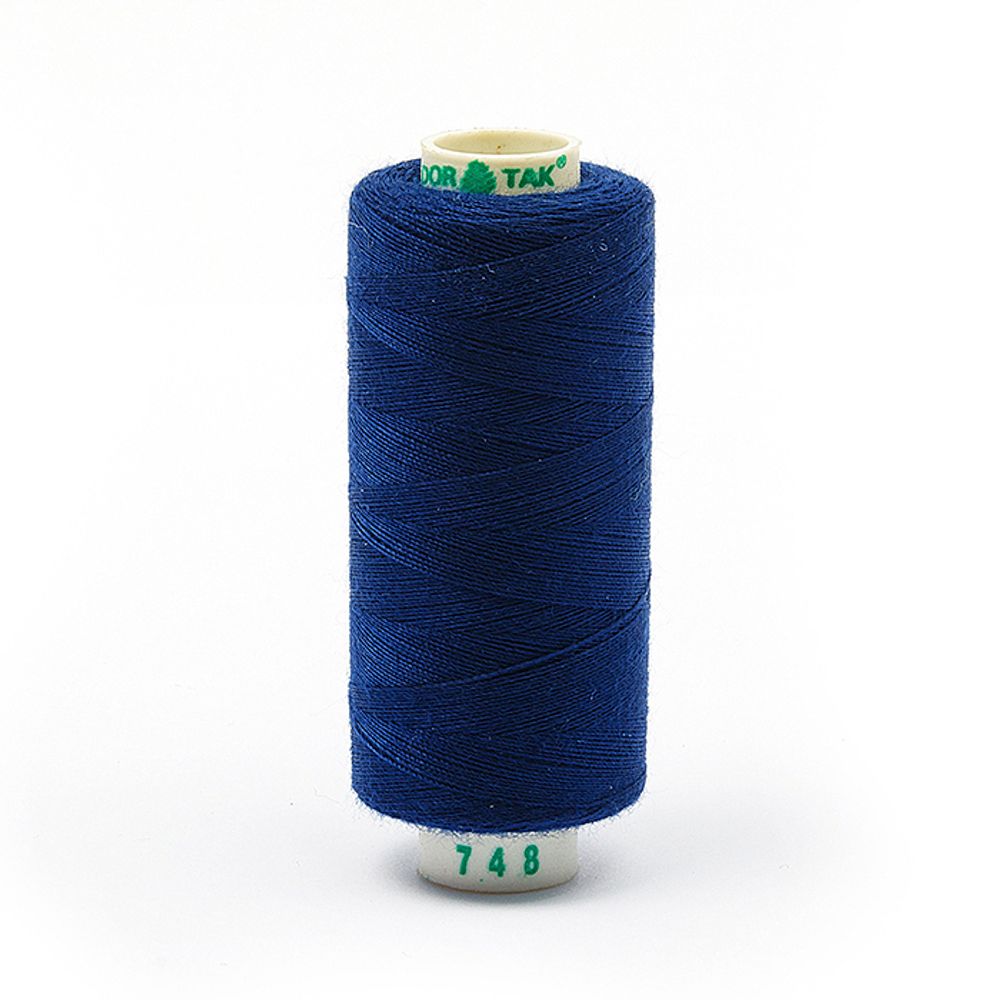 Нитки швейные бытовые Dor Tak 40/2, 366 м / 10 кат., 748 синий