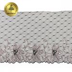 Кружево на сетке широкое 205 мм, диз.OG43, цв.черный, левая, 6м, Kruzhevo