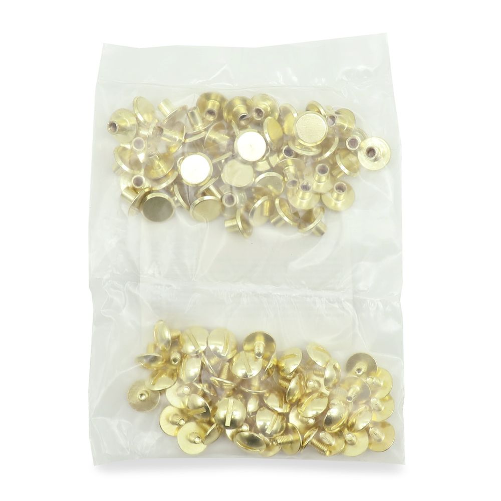 Винт кобурный металл ⌀9 мм, h5 мм, золото, 50 шт