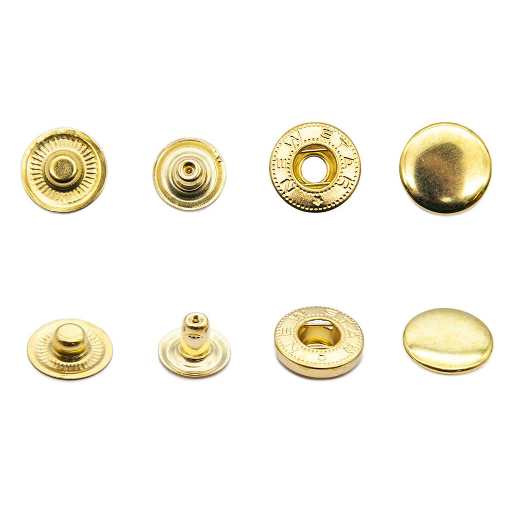 Кнопка Альфа (S-образная) ⌀15.0 мм, ≈72 шт, СТАЛЬ, золото, NEW STAR