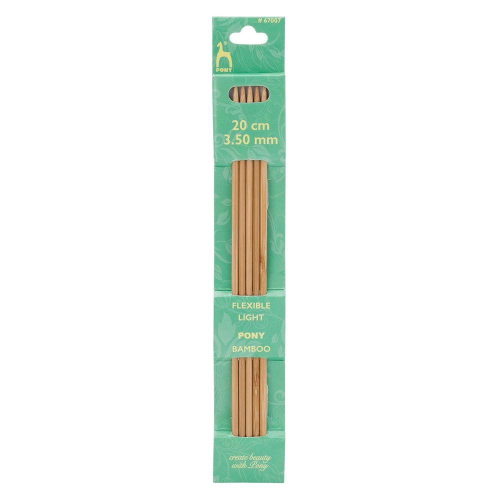 Спицы чулочные Pony Bamboo ⌀3.5 мм, 20 см, 5 шт, бамбук, 67007
