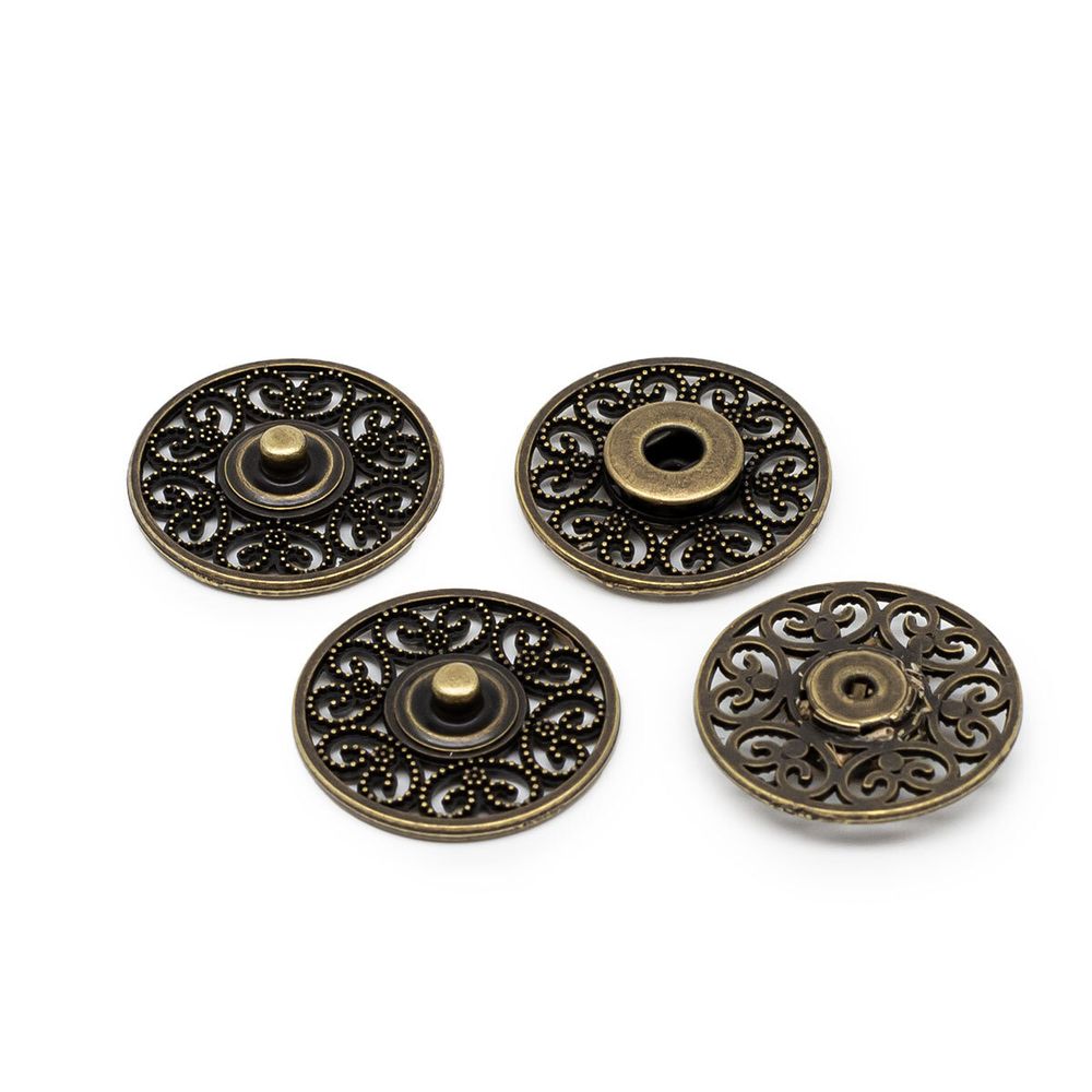 Кнопка пришивная металл ⌀23.0 мм, металл, OB, уп.10 шт