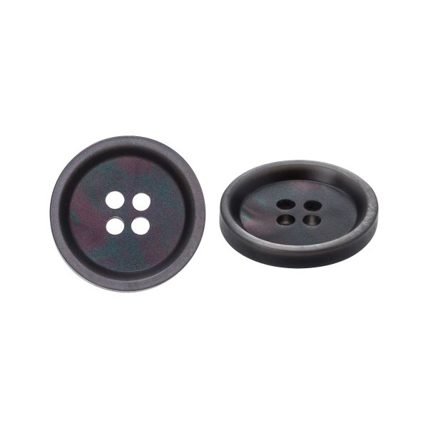 Пуговица 4 прокола 28L = 18 мм, пластик, col.B т. серый, CN2868, 72 шт