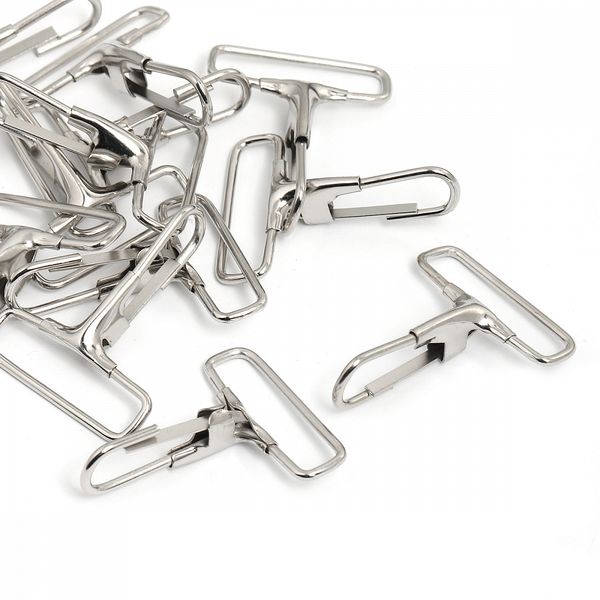 Карабин металл 32.0 мм (in), JX.79840, цв. никель, 100 шт