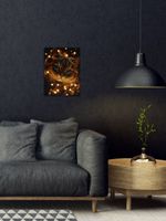 Кристальная (алмазная) мозаика Фрея ALDD-321, на подрамнике, Кот в гирлянде (со светодиодами), 30х40 см