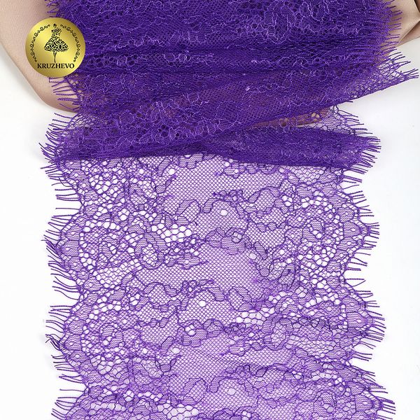 Кружево шантильи (реснички) 170 мм, A88 цв.A0507 сиреневый неон, 3 метра, Kruzhevo