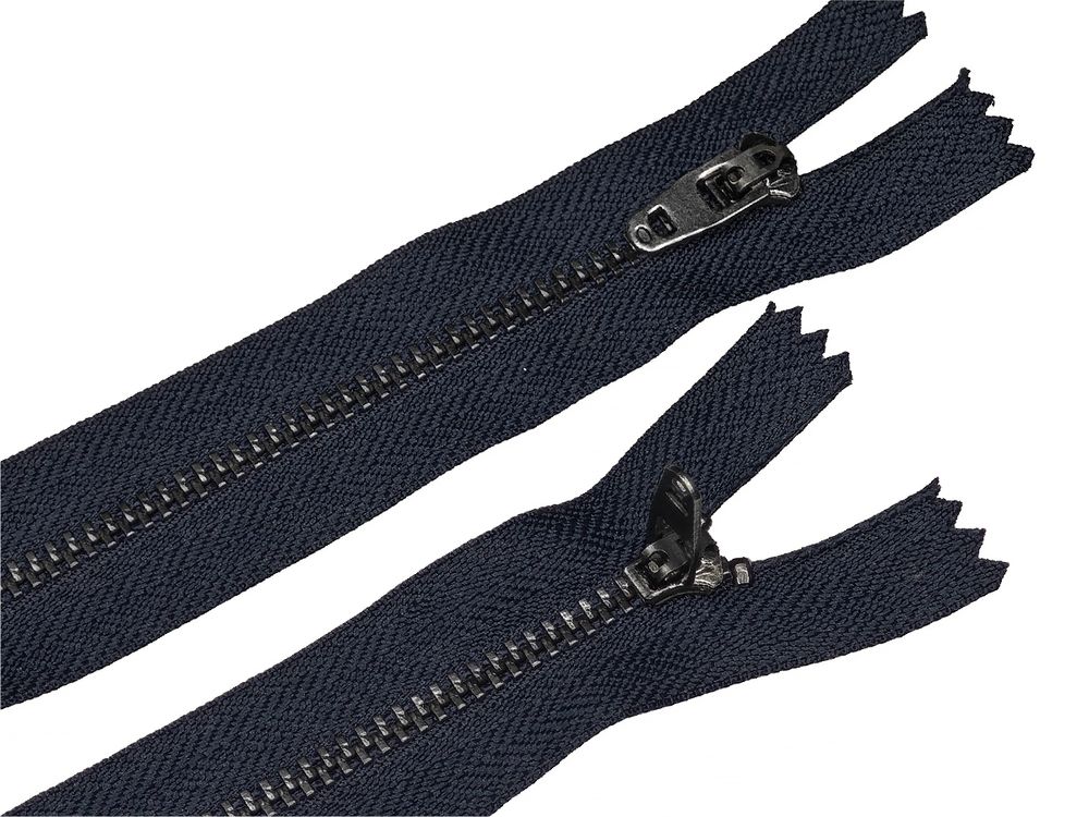 Молния металл (цв.SBS) джинсовая Т3 (3 мм) 1 зам., н/раз., 12 см, S-169 т.синий (звено: т.никель), уп.100 шт