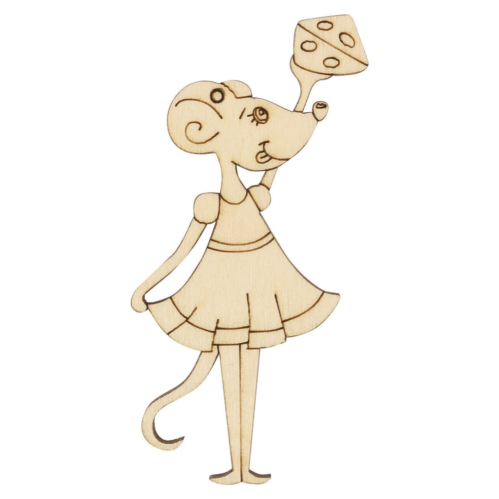 Заготовка для декорирования Мышка Полина 5,8х10,6х0,3см, Астра