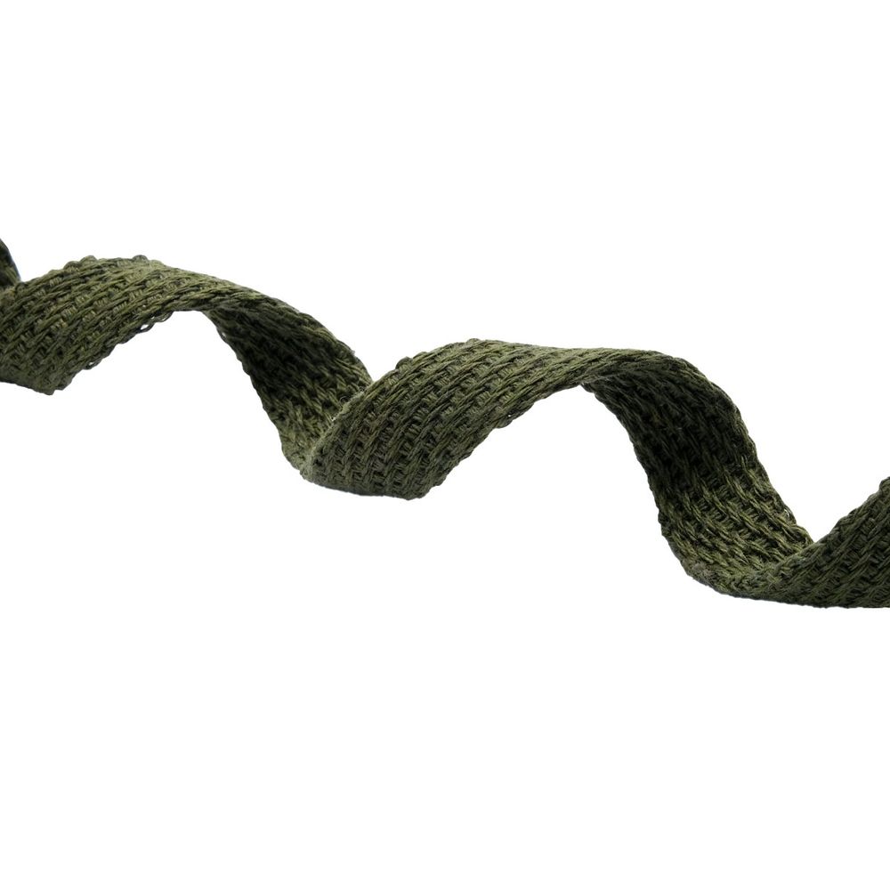 Шнур плоский плетеный х/б ⌀15.0 мм / 20 метров, цв.12 хаки