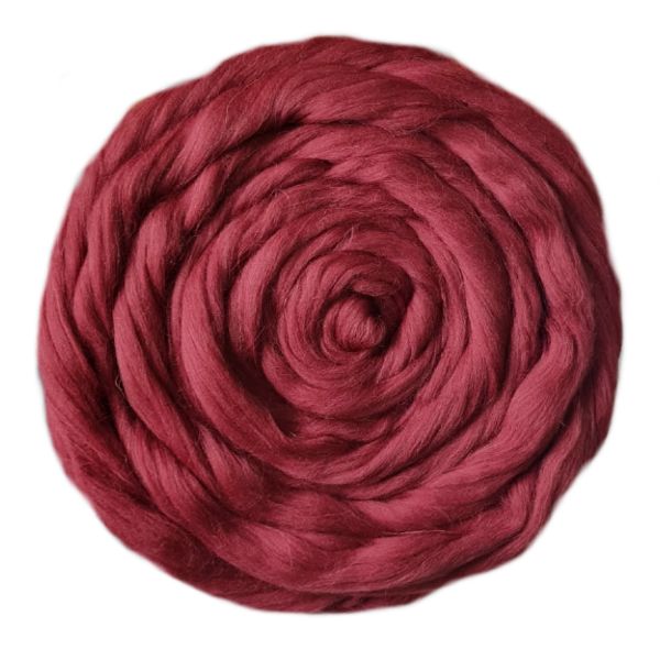 Шерсть для валяния Троицкая Гребенная лента (100% полутонкая шерсть) 100г цв.0487 красное дерево