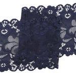 Кружево бельевое эластичное 150 мм / 3.4 метра, цвет темно-синий