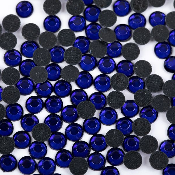 Стразы клеевые акрил 6-6.5 мм, 144 шт, SS30 синий (sapphire), Zlatka RS/144
