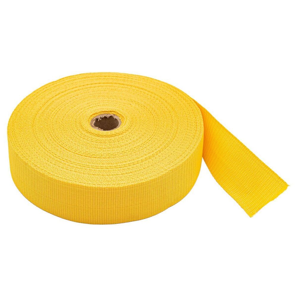 Стропа (ременная лента) 50 мм / 30 метров, толщ. 1.0 мм, [28 г/пог.м], 100% п/п, 2 желтый /TOS/