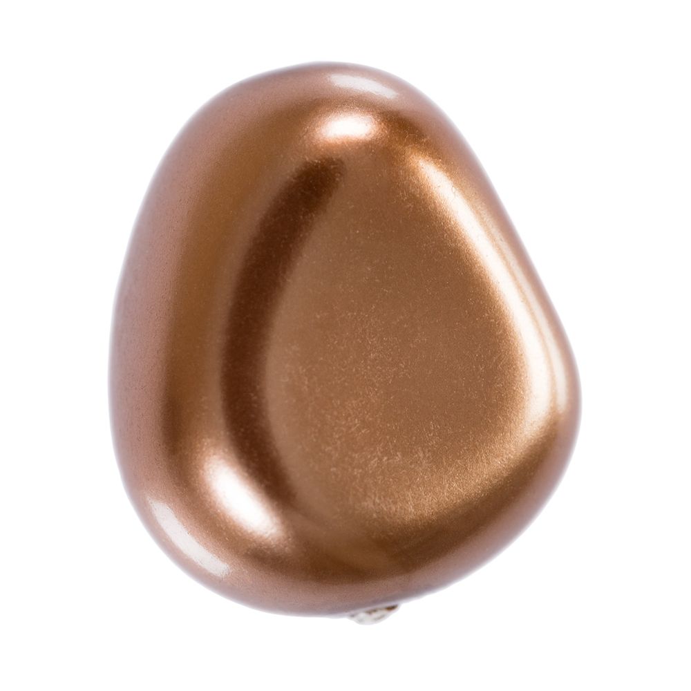 Бусины стекло под жемчуг 16х14 мм, фигурная, 5 шт, под бронзу (bronze), Preciosa 131-50-021