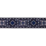 Лента (тесьма) жаккардовая 25.0 мм / 10±0.5 метров, черный/т.синий, Gamma TRJ-119(46)