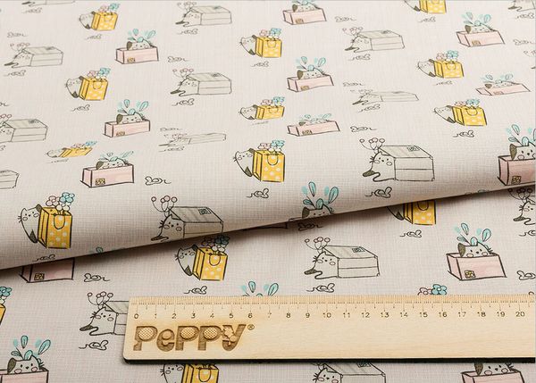 Ткань для пэчворка Peppy Мартовская песня, рулон 112 см / 5 метров, МП-10 бежевый, Peppy