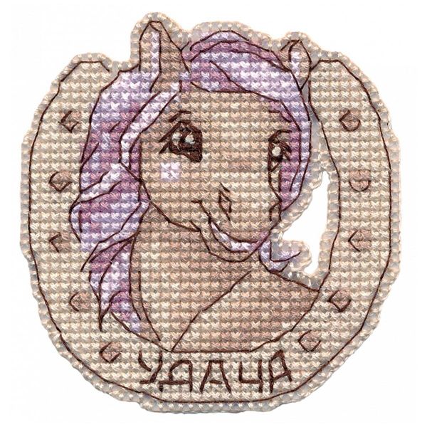 Набор для вышивания нитками Овен 1687, Магнит. Удача 7х7,2см