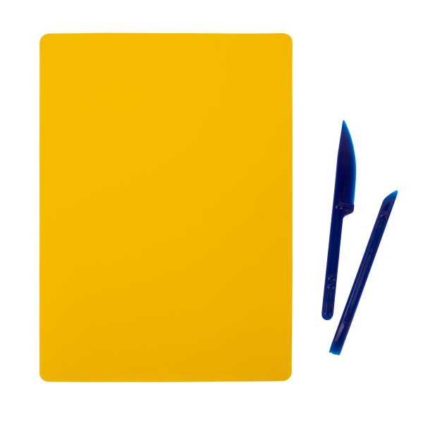 Доска для лепки гибкая со стеками, желтый, Лео LPDS-A5