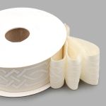 Лента (тесьма) жаккардовая 35.0 мм / 10±0.5 метров, бордюр Кельтский орнамент, 35272 V1 белый