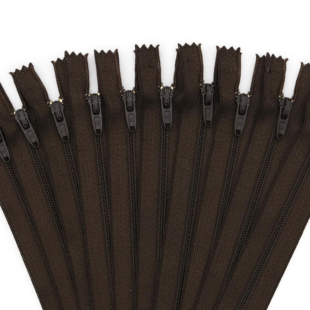 Молния спираль (витая) брючная Arta Т4 (4 мм) 1 зам., н/раз., 20 см, цв. 141 т.коричневый, уп.10 шт