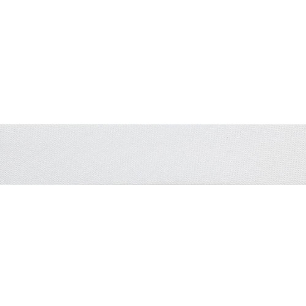 Бейка косая атласная 20 мм, 132 метра, 0000-2500, белый
