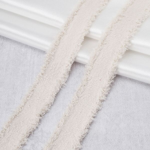 Тесьма отделочная твидовая 40 мм / 41.14 метра, молочный, 3Al286