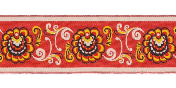 Лента (тесьма) жаккардовая 50.0 мм / 10±0.5 метров, красный, Gamma DBTRJ-84