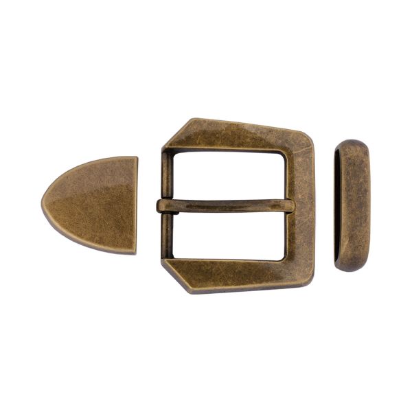 Пряжка ременная металл 35х40 мм, 1 шт, 24 бронза, Micron GB 1619