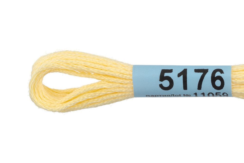 Мулине Gamma 100% хлопок, цв.5176 желтый, 24 мотка по 8 метров