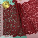 Кружево эластичное (стрейч) 205 мм, TBY.YSTL00839, 04 бордовый, 25м, Kruzhevo